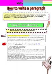 English Worksheet: How to write a paragraph