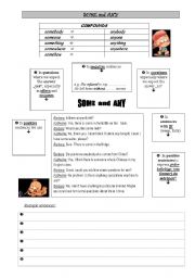 English Worksheet: Some and Any