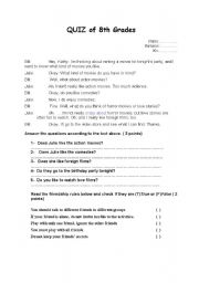 English Worksheet: who questions and friendship