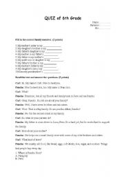English Worksheet: 6th grades