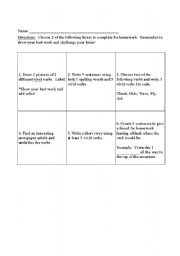 English Worksheet: Grammar Choice Board