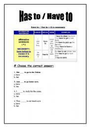 English worksheet: grammar for grade 4