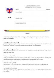 English worksheet: 8th grade test