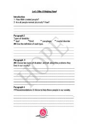 English worksheet: disability