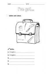 English Worksheet: Ive got (class objects)