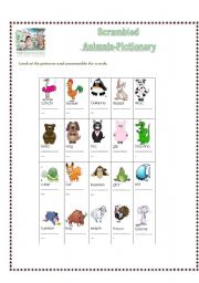 English worksheet: animals