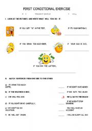 English worksheet: First Conditional Exercise