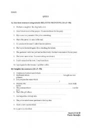 English worksheet: relative clauses