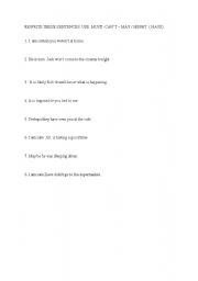 English worksheet: past modals