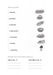 English worksheet: Food