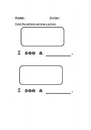 English worksheet: I see