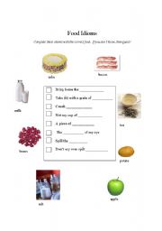 English Worksheet: Food idioms lesson