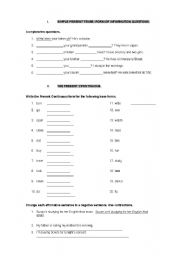 English worksheet: TENSES TEST2