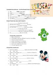 simple present tense revision  2 pages