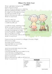 English Worksheet: When Im 64 - guided writing (letter) lesson plan