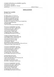 English Worksheet: Song Activity