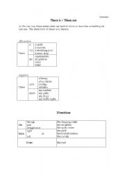 English worksheet: There is / There are - Directions