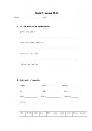 English Worksheet: words order