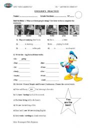 English Worksheet: present continuous