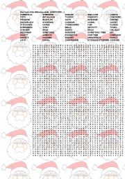 English Worksheet: Christmas wordsearch