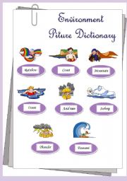 English Worksheet: ENVIRONMENT PICTURE DICTIONARY 
