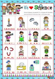 English Worksheet: Classroom objects and symbols Set (5) - Vocabulary you can hear in a Science Class