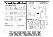 English Worksheet: Pictioactivities: wild animals