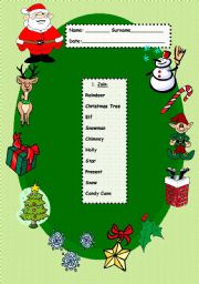 English Worksheet: Christmas Worksheet