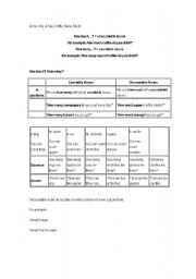 English Worksheet: Some, Any, A few, A little, Many, Much