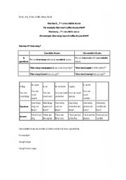 English worksheet: Some, Any, A few, A little, Many, Much