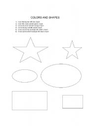 English worksheet: Colors and shapes