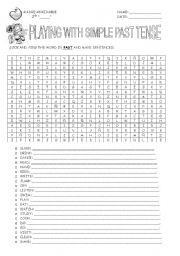 English Worksheet: PAST SIMPLE PUZZLE