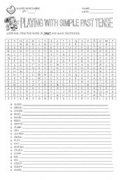 English worksheet: PAST SIMPLE PUZZLE