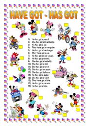 English Worksheet: HAVE GOT / HAS GOT 