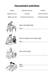 English Worksheet: household activities