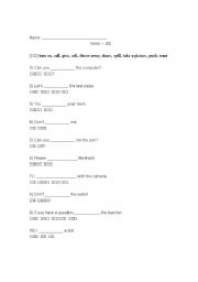 English Worksheet: Verbs