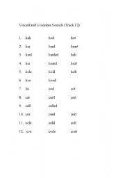 English worksheet: Voiced vs Voiceless Sounds