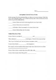 English Worksheet: Science Fiction Anticipation