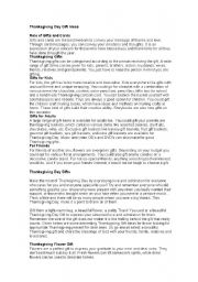 English Worksheet: thanksgivings day ideas