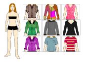 English Worksheet: Clothes paper doll 1 (tops)