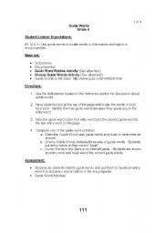English Worksheet: guide words