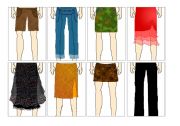 English Worksheet: Clothes paper doll 2: skirst and trousers