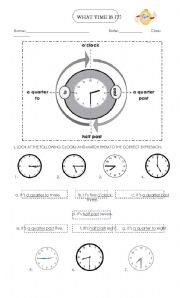 English Worksheet: WHAT TIME IS IT?