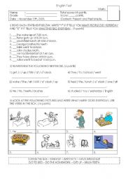 English Worksheet: GRAMMAR TEST