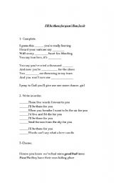 English worksheet: Song for Teens (Intermediate level)
