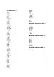 English Worksheet: Words with 