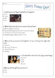 English Worksheet: Harry Potter Lesson