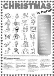 English Worksheet: CHRISTMAS is here! Pic and Definition EXERCISE.