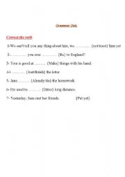 English worksheet: grammar quiz .. fast and simple