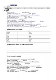 English worksheet: Grammar Training